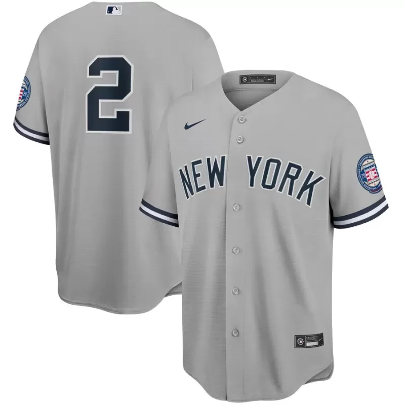 Men's New York Yankees Derek Jeter Nike Gray 2020 Hall of Fame Induction Replica Jersey Men's New York Yankees Derek Jeter Nike Gray 2020 Hall of Fame Induction Replica Jersey