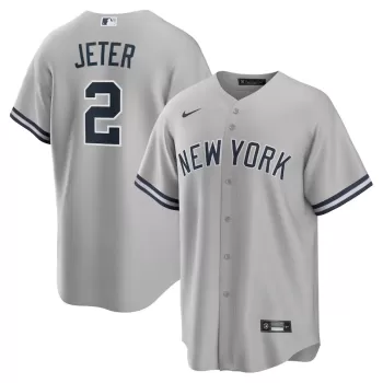 Men's New York Yankees Derek Jeter Nike Gray Big & Tall Road Replica Player Jersey Men's New York Yankees Derek Jeter Nike Gray Big & Tall Road Replica Player Jersey
