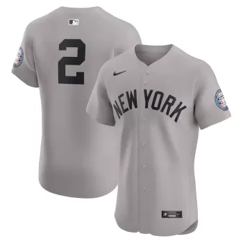 Men's New York Yankees Derek Jeter Nike Gray Road 2020 Hall of Fame Induction Patch Elite Player Jersey Men's New York Yankees Derek Jeter Nike Gray Road 2020 Hall of Fame Induction Patch Elite Player Jersey