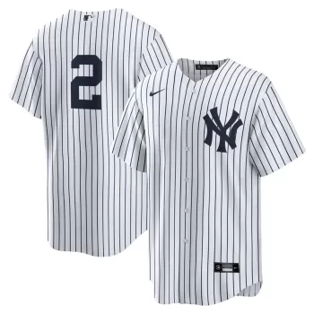 Men's New York Yankees Derek Jeter Nike White/Navy Replica Jersey Men's New York Yankees Derek Jeter Nike White/Navy Replica Jersey