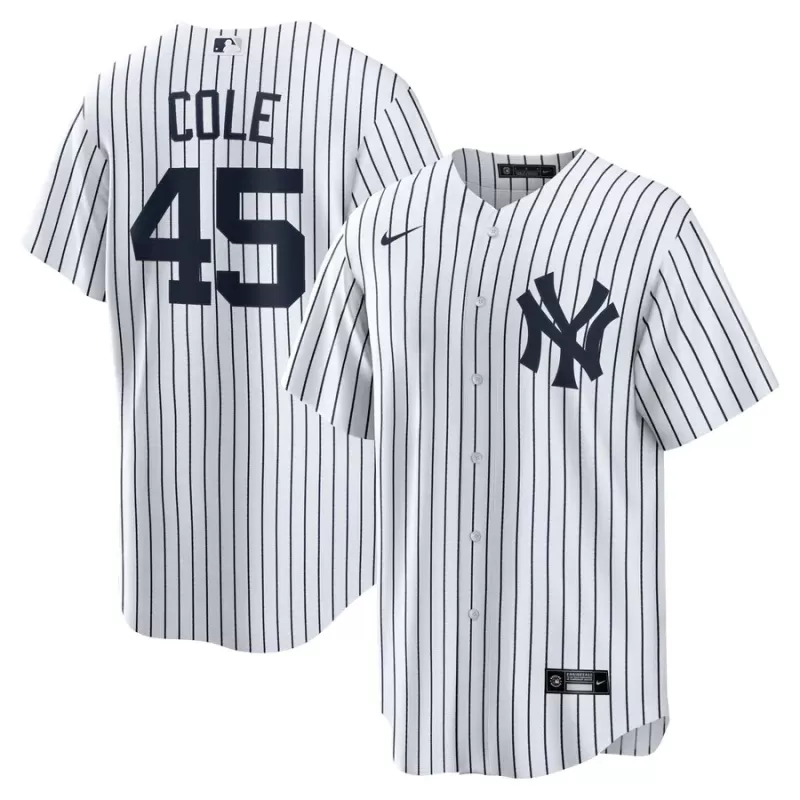 Men's New York Yankees Gerrit Cole Nike White Home Replica Player Name Jersey Men's New York Yankees Gerrit Cole Nike White Home Replica Player Name Jersey