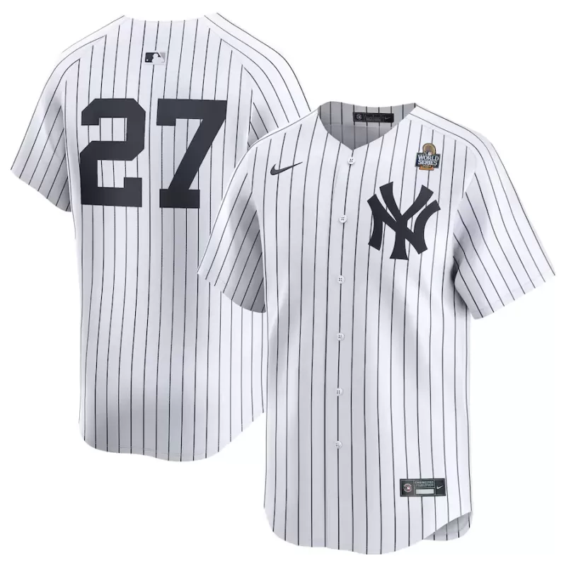 Men's New York Yankees Giancarlo Stanton Nike White 2024 World Series Limited Player Jersey Men's New York Yankees Giancarlo Stanton Nike White 2024 World Series Limited Player Jersey