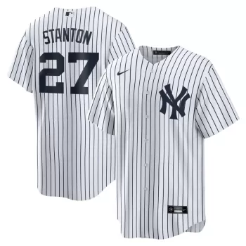 Men's New York Yankees Giancarlo Stanton Nike White Home Replica Player Name Jersey Men's New York Yankees Giancarlo Stanton Nike White Home Replica Player Name Jersey