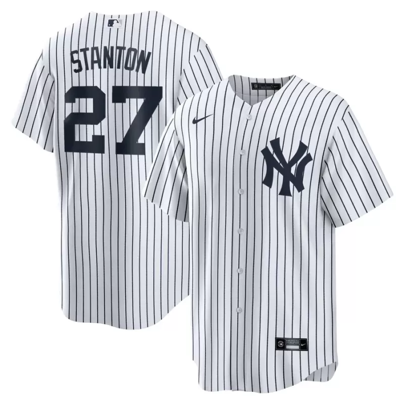 Men's New York Yankees Giancarlo Stanton Nike White Home Replica Player Name Jersey Men's New York Yankees Giancarlo Stanton Nike White Home Replica Player Name Jersey