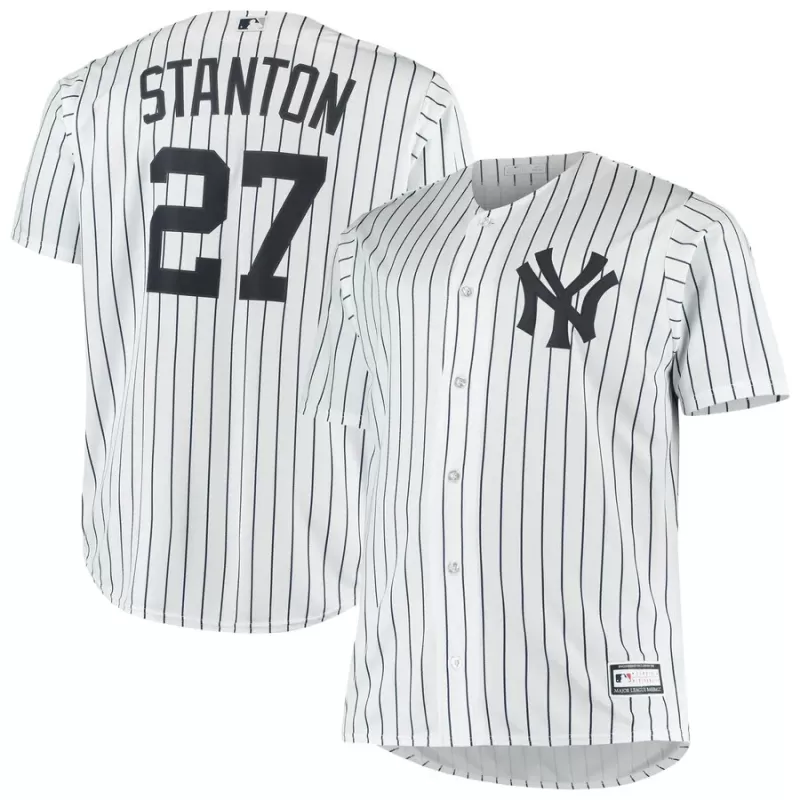 Men's New York Yankees Giancarlo Stanton White Big & Tall Replica Player Jersey Men's New York Yankees Giancarlo Stanton White Big & Tall Replica Player Jersey