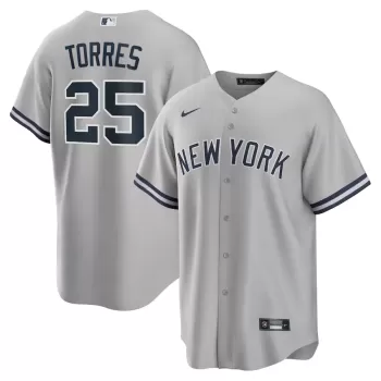 Men's New York Yankees Gleyber Torres Nike Gray Road Replica Player Name Jersey Men's New York Yankees Gleyber Torres Nike Gray Road Replica Player Name Jersey