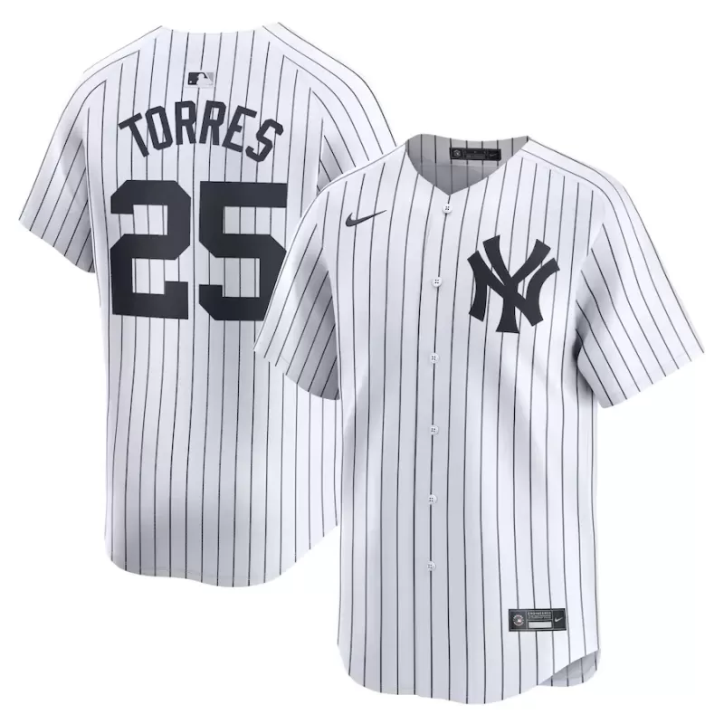 Men's New York Yankees Gleyber Torres Nike White Home Limited Player Jersey Men's New York Yankees Gleyber Torres Nike White Home Limited Player Jersey
