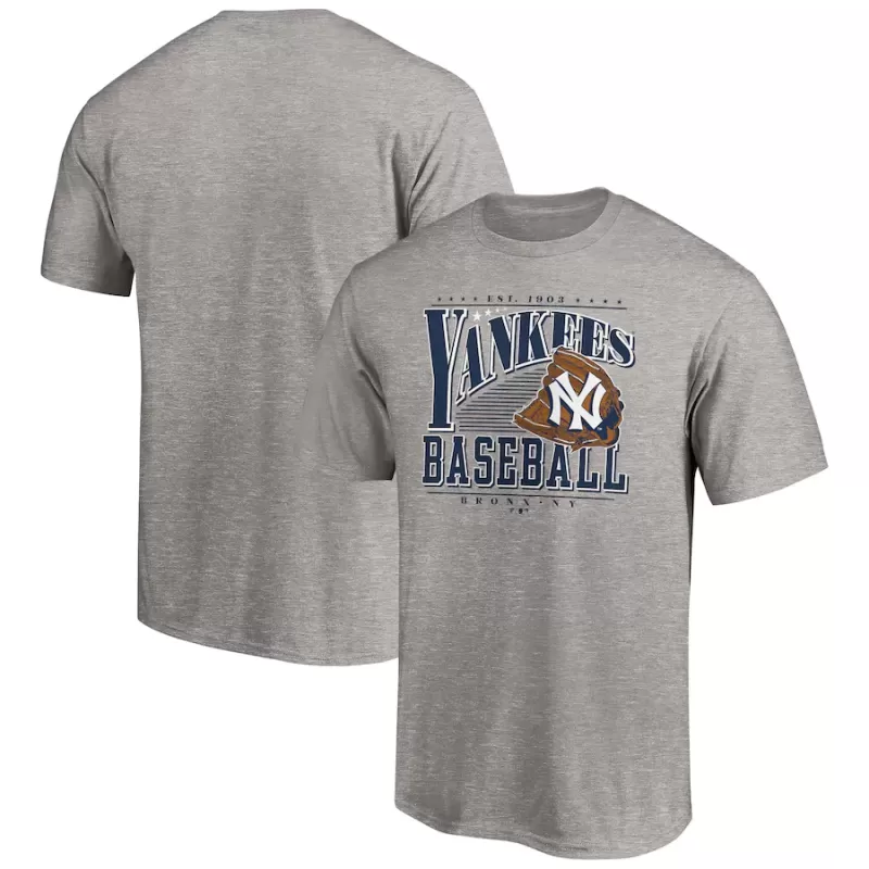 Men's New York Yankees Heather Gray Cooperstown Collection Winning Time T-Shirt Men's New York Yankees Heather Gray Cooperstown Collection Winning Time T-Shirt