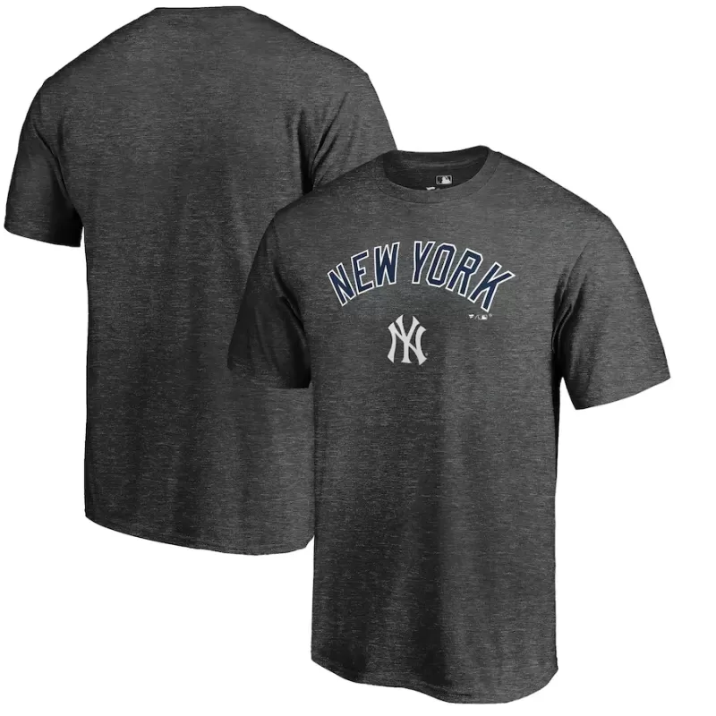 Men's New York Yankees Heathered Charcoal Team Lockup T-Shirt Men's New York Yankees Heathered Charcoal Team Lockup T-Shirt