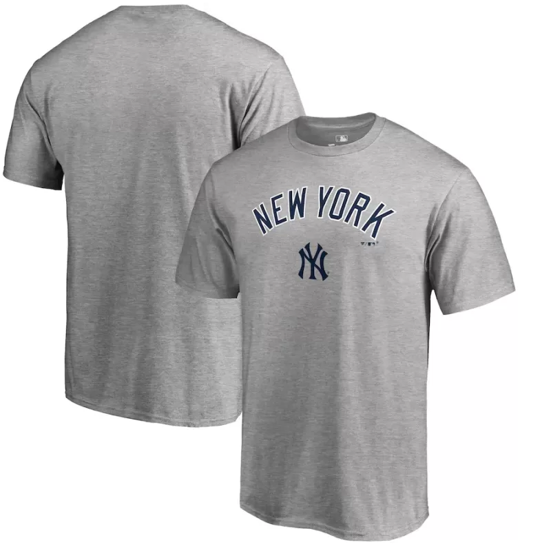 Men's New York Yankees Heathered Gray Team Lockup T-Shirt Men's New York Yankees Heathered Gray Team Lockup T-Shirt