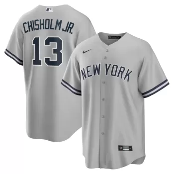 Men's New York Yankees Jazz Chisholm Jr. Nike Gray Road Replica Player Jersey Men's New York Yankees Jazz Chisholm Jr. Nike Gray Road Replica Player Jersey