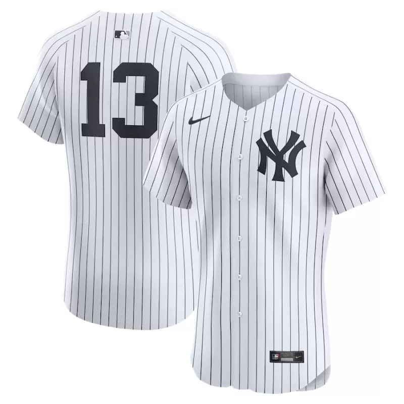 Men's New York Yankees Jazz Chisholm Jr. Nike White Home Elite Player Jersey Men's New York Yankees Jazz Chisholm Jr. Nike White Home Elite Player Jersey