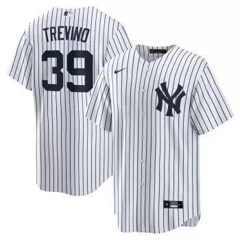 Men's New York Yankees Jose Trevino Nike White Home Replica Player Jersey Men's New York Yankees Jose Trevino Nike White Home Replica Player Jersey