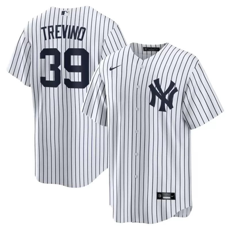 Men's New York Yankees Jose Trevino Nike White Home Replica Player Jersey Men's New York Yankees Jose Trevino Nike White Home Replica Player Jersey