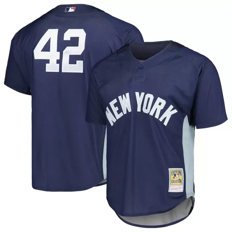 Men's New York Yankees Mariano Rivera Mitchell & Ness Navy Cooperstown Collection 2009 Batting Practice Jersey Men's New York Yankees Mariano Rivera Mitchell & Ness Navy Cooperstown Collection 2009 Batting Practice Jersey