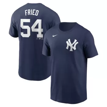 Men's New York Yankees Max Fried Nike Navy Fuse Name & Number T-Shirt Men's New York Yankees Max Fried Nike Navy Fuse Name & Number T-Shirt