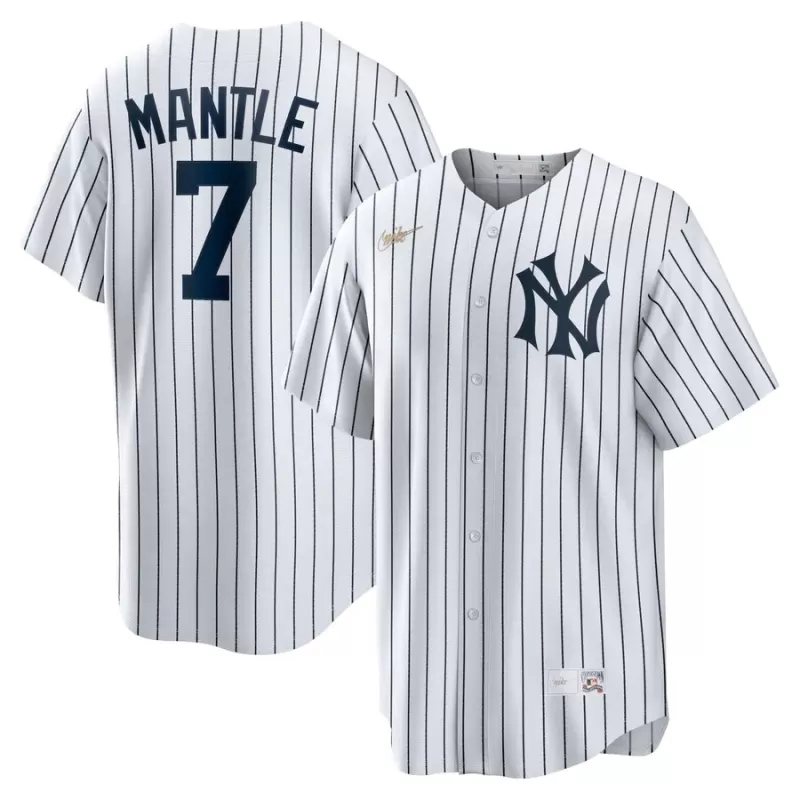 Men's New York Yankees Mickey Mantle Nike White Home Cooperstown Collection Player Jersey Men's New York Yankees Mickey Mantle Nike White Home Cooperstown Collection Player Jersey