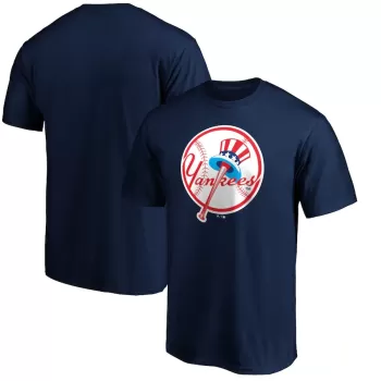 Men's New York Yankees Navy Cooperstown Collection Forbes Team Logo T-Shirt Men's New York Yankees Navy Cooperstown Collection Forbes Team Logo T-Shirt
