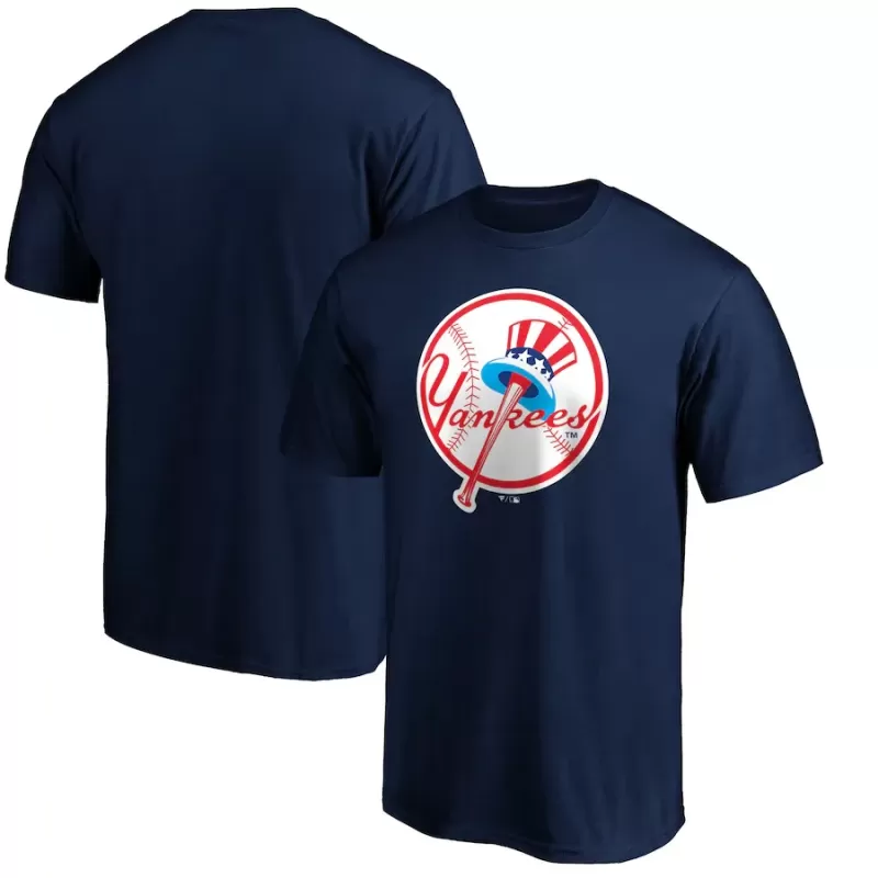 Men's New York Yankees Navy Cooperstown Collection Forbes Team Logo T-Shirt Men's New York Yankees Navy Cooperstown Collection Forbes Team Logo T-Shirt