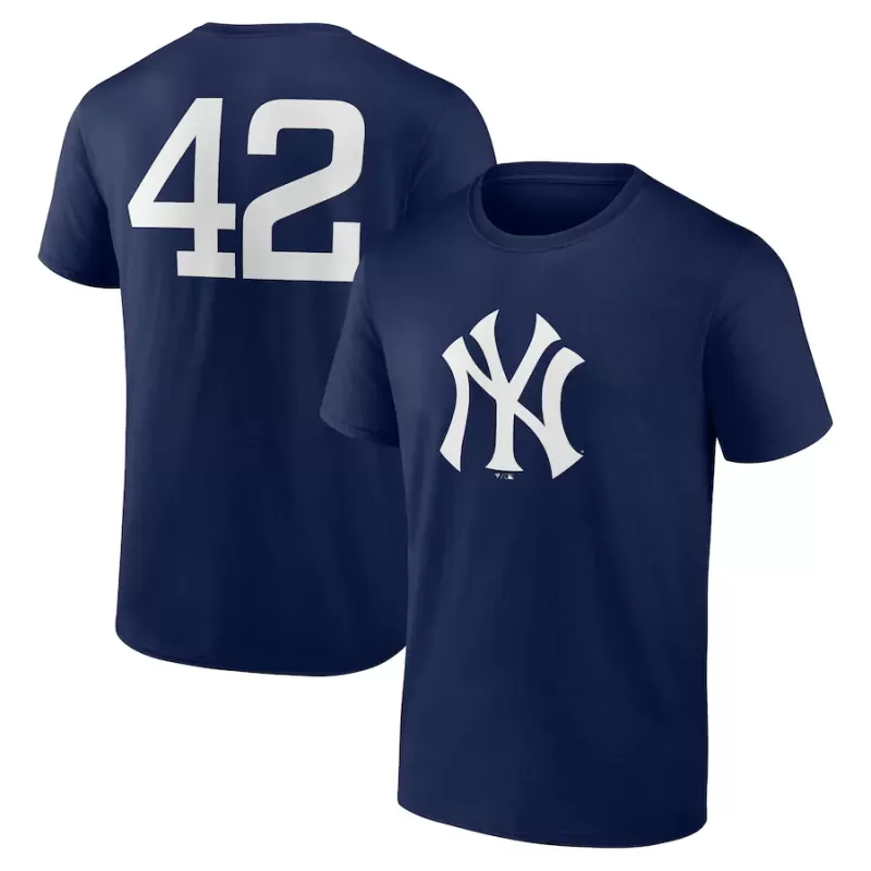 Men's New York Yankees Navy Jackie Robinson Day Name & Number T-Shirt Men's New York Yankees Navy Jackie Robinson Day Name & Number T-Shirt