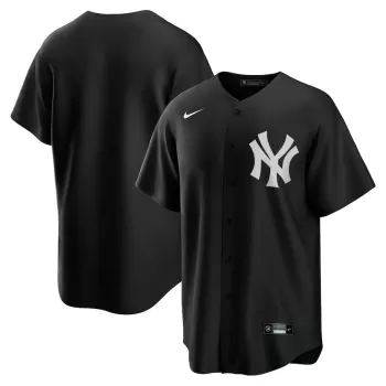 Men's New York Yankees Nike Black/White Official Replica Jersey Men's New York Yankees Nike Black/White Official Replica Jersey