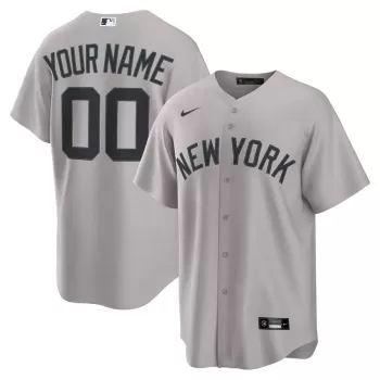 Men's New York Yankees Nike Gray Away Custom Replica 2.0 Jersey Men's New York Yankees Nike Gray Away Custom Replica 2.0 Jersey