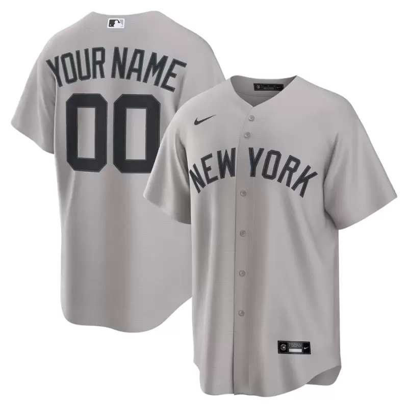 Men's New York Yankees Nike Gray Away Custom Replica 2.0 Jersey Men's New York Yankees Nike Gray Away Custom Replica 2.0 Jersey