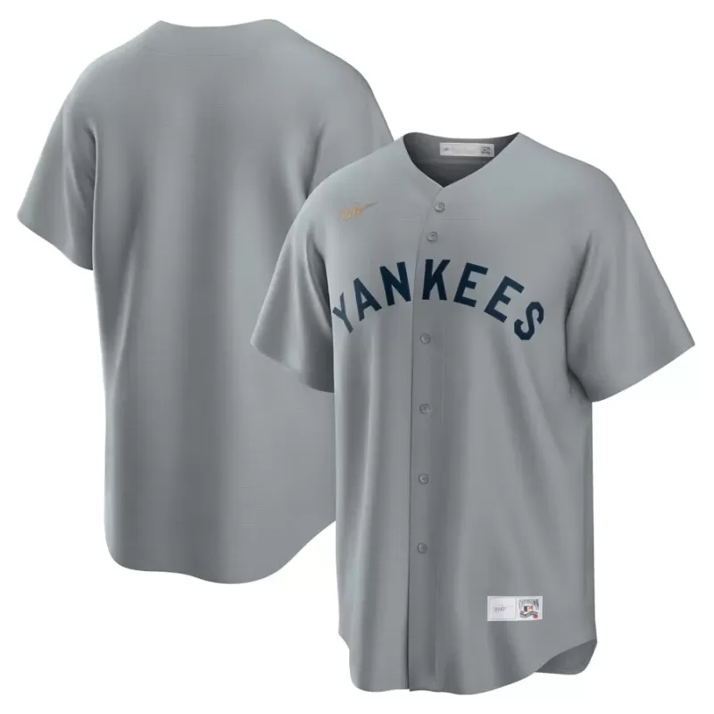 Men's New York Yankees Nike Gray Road Cooperstown Collection Team Jersey Men's New York Yankees Nike Gray Road Cooperstown Collection Team Jersey