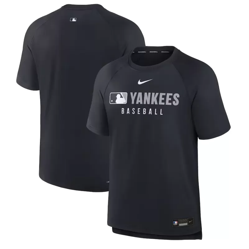 Men's New York Yankees Nike Navy Authentic Collection Pregame Raglan Performance T-Shirt Men's New York Yankees Nike Navy Authentic Collection Pregame Raglan Performance T-Shirt