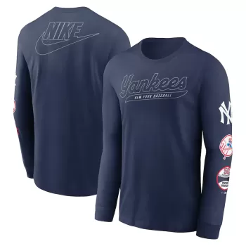 Men's New York Yankees Nike Navy Cooperstown Collection Knockout Long Sleeve T-Shirt Men's New York Yankees Nike Navy Cooperstown Collection Knockout Long Sleeve T-Shirt