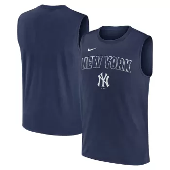 Men's New York Yankees Nike Navy Knockout Performance Muscle Tank Top Men's New York Yankees Nike Navy Knockout Performance Muscle Tank Top