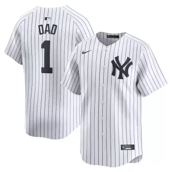 Men's New York Yankees Nike White #1 Dad Home Limited Jersey Men's New York Yankees Nike White #1 Dad Home Limited Jersey