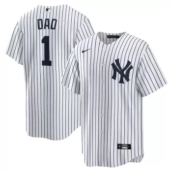 Men's New York Yankees Nike White #1 Dad Home Replica Jersey Men's New York Yankees Nike White #1 Dad Home Replica Jersey