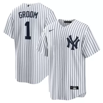 Men's New York Yankees Nike White #1 Groom Home Replica Jersey Men's New York Yankees Nike White #1 Groom Home Replica Jersey
