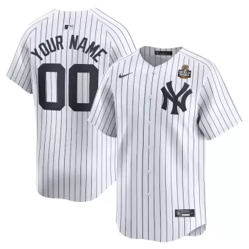 Men's New York Yankees Nike White 2024 World Series Home Custom Limited Jersey Men's New York Yankees Nike White 2024 World Series Home Custom Limited Jersey