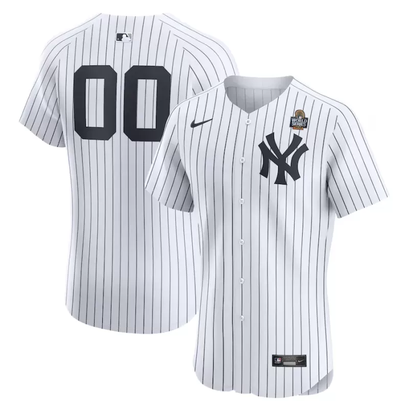 Men's New York Yankees Nike White 2024 World Series Home Elite Custom Jersey Men's New York Yankees Nike White 2024 World Series Home Elite Custom Jersey