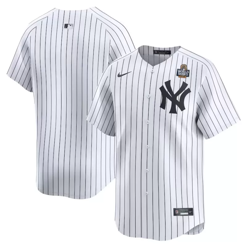 Men's New York Yankees Nike White 2024 World Series Home Limited Jersey Men's New York Yankees Nike White 2024 World Series Home Limited Jersey
