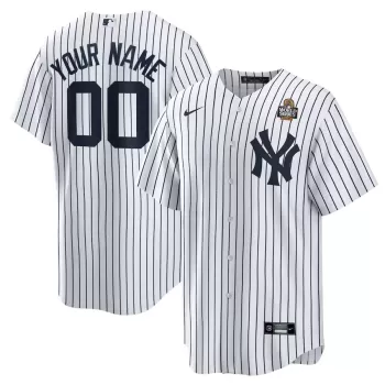 Men's New York Yankees Nike White 2024 World Series Home Replica Custom Jersey Men's New York Yankees Nike White 2024 World Series Home Replica Custom Jersey
