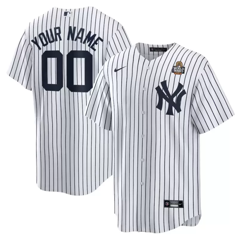 Men's New York Yankees Nike White 2024 World Series Home Replica Custom Jersey