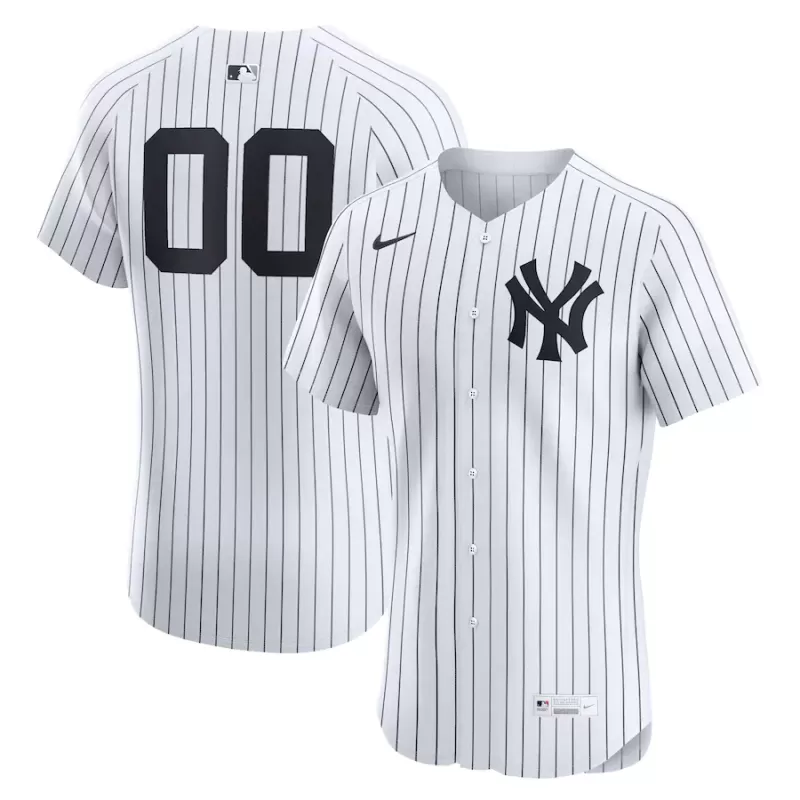 Men's New York Yankees Nike White Home Elite Custom Jersey Men's New York Yankees Nike White Home Elite Custom Jersey