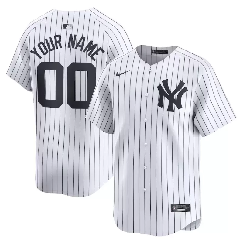 Men's New York Yankees Nike White Home Limited Custom Jersey Men's New York Yankees Nike White Home Limited Custom Jersey