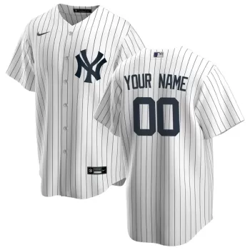 Men's New York Yankees Nike White Home Replica Custom Jersey Men's New York Yankees Nike White Home Replica Custom Jersey