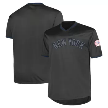 Men's New York Yankees Profile Charcoal Big & Tall Pop Fashion Jersey Men's New York Yankees Profile Charcoal Big & Tall Pop Fashion Jersey