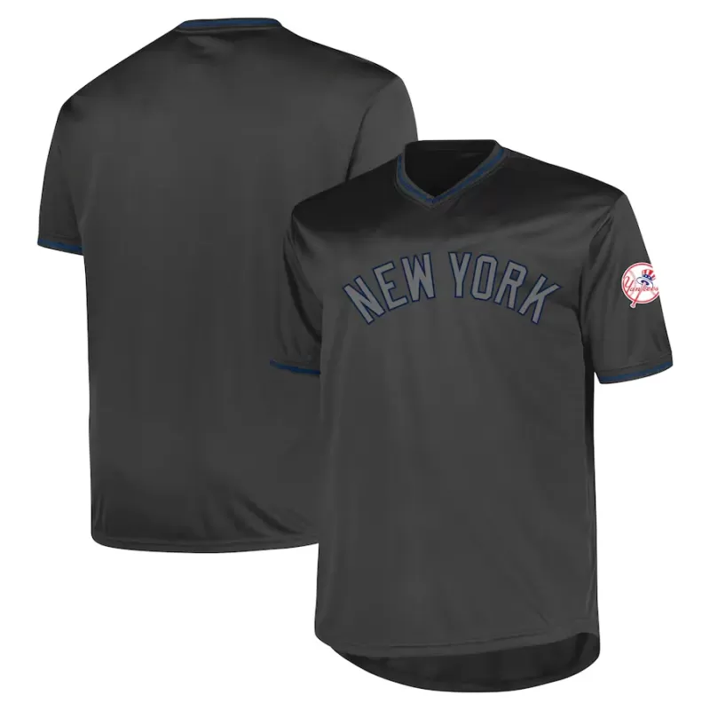 Men's New York Yankees Profile Charcoal Big & Tall Pop Fashion Jersey Men's New York Yankees Profile Charcoal Big & Tall Pop Fashion Jersey