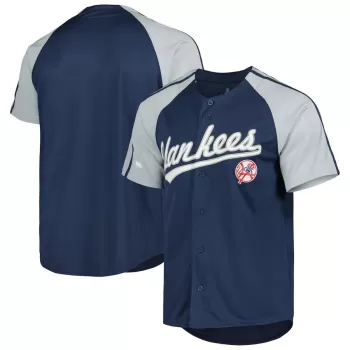Men's New York Yankees Stitches Navy Button-Down Raglan Fashion Jersey Men's New York Yankees Stitches Navy Button-Down Raglan Fashion Jersey