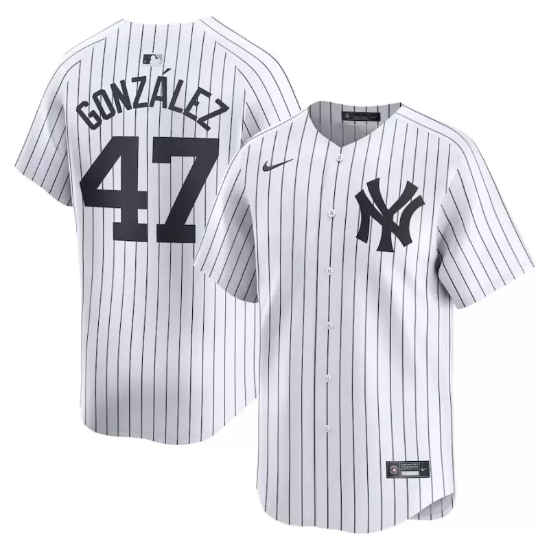Men's New York Yankees Victor González Nike White Home Limited Player Jersey Men's New York Yankees Victor González Nike White Home Limited Player Jersey