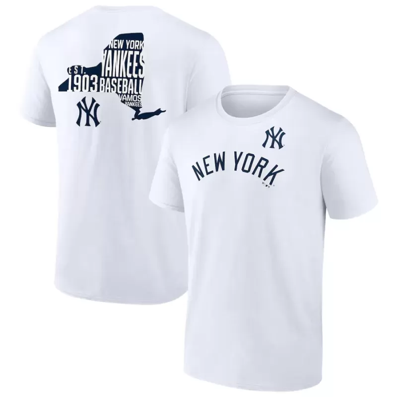 Men's New York Yankees White Team Hot Shot T-Shirt Men's New York Yankees White Team Hot Shot T-Shirt