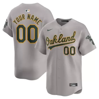 Men's Oakland Athletics Nike Gray Away Limited Custom Jersey Men's Oakland Athletics Nike Gray Away Limited Custom Jersey