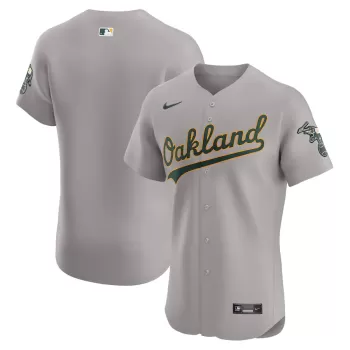 Men's Oakland Athletics Nike Gray Road Vapor Premier Elite Patch Jersey Men's Oakland Athletics Nike Gray Road Vapor Premier Elite Patch Jersey