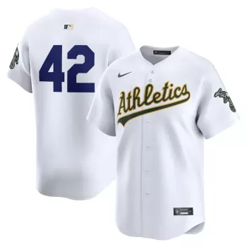 Men's Oakland Athletics Nike White 2024 Jackie Robinson Day Home Limited Jersey Men's Oakland Athletics Nike White 2024 Jackie Robinson Day Home Limited Jersey